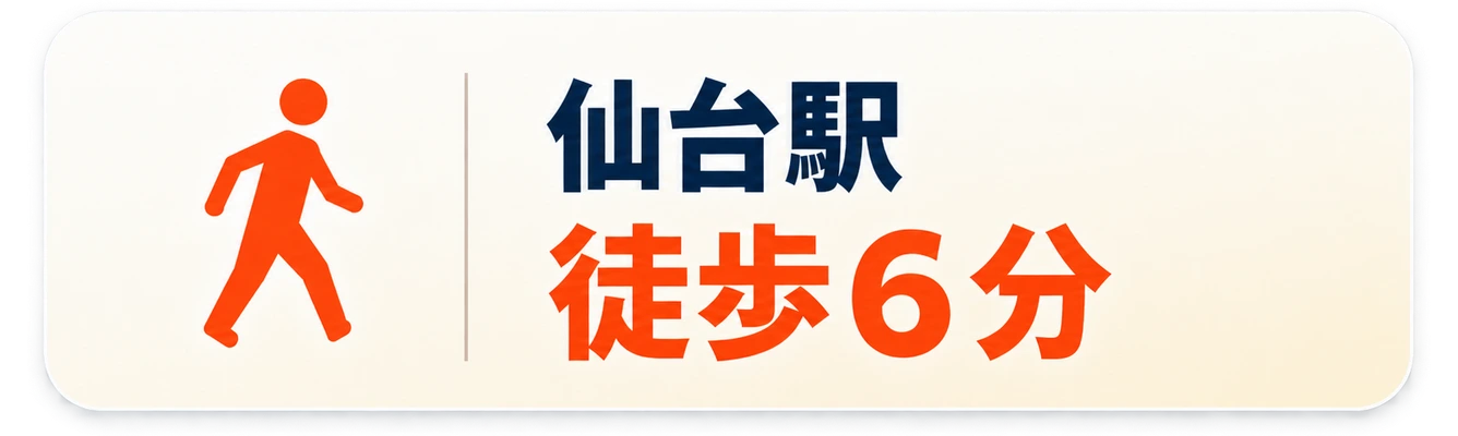 仙台駅 徒歩6分